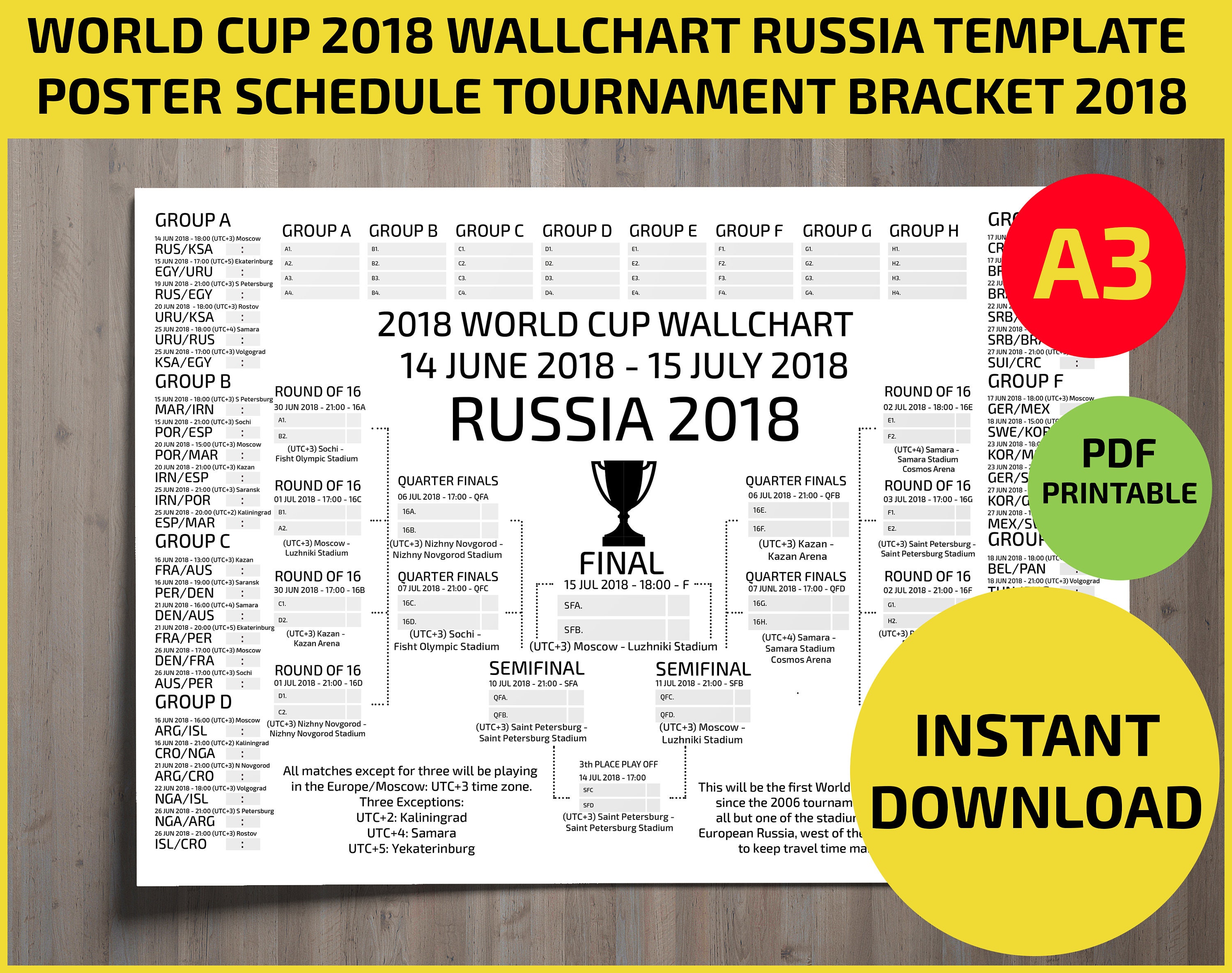 2018 Fifa World wide Cup Russia Bracket Chart Poster: FIFA Globe graphic regarding Fifa World Cup Bracket Printable known as 2018 Fifa Environment Cup Russia Bracket Chart Poster: FIFA World wide